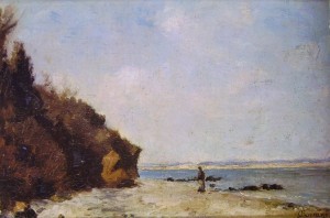 Odoardo Borrani: Marina di Castiglioncello, cm. 18 x 26,5, Collezione privata, Livorno